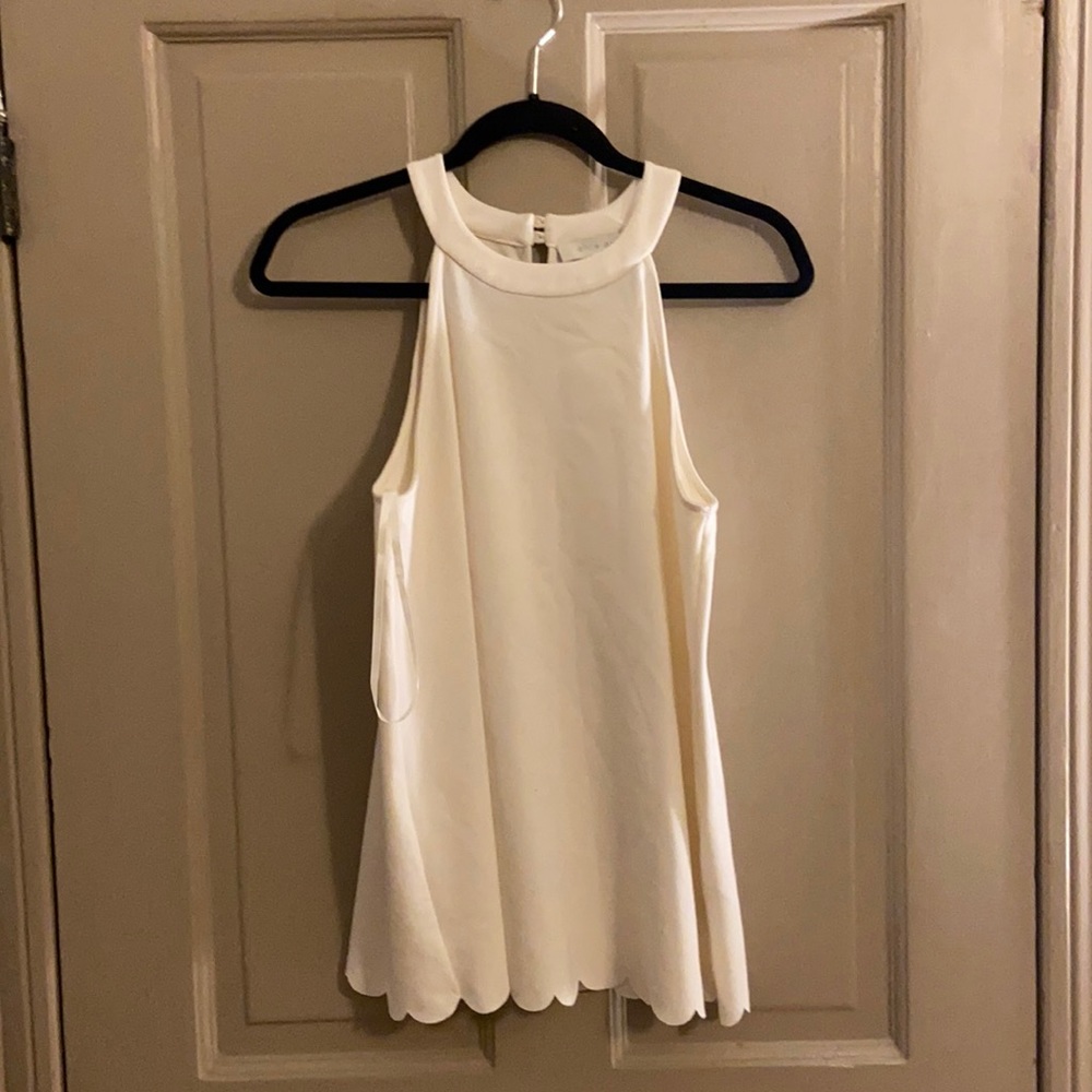 White Anthropologie Top with scallop bottom